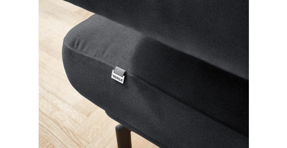 ECKSOFA in Chenille Dunkelgrau  224/305 cm  - Dunkelgrau/Schwarz, Design, Textil/Metall (224/305cm) - Dieter Knoll