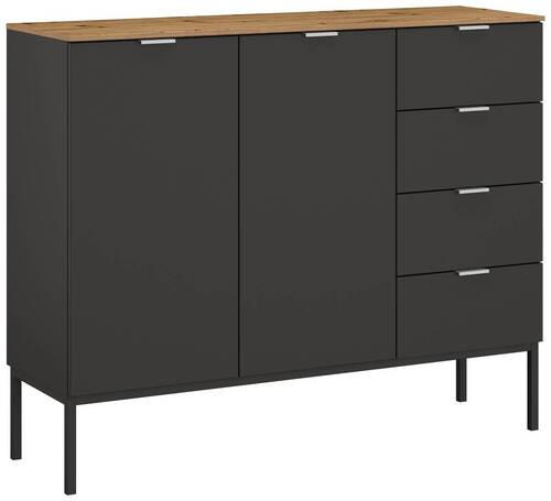 SIDEBOARD in 120/100/42 cm - Alufarben/Graphitfarben, Trend, Holzwerkstoff/Metall (120/100/42cm) - Stylife