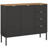 SIDEBOARD 120/100/42 cm  in Graphitfarben, Eiche Artisan  - Alufarben/Graphitfarben, Trend, Holzwerkstoff/Metall (120/100/42cm) - Stylife