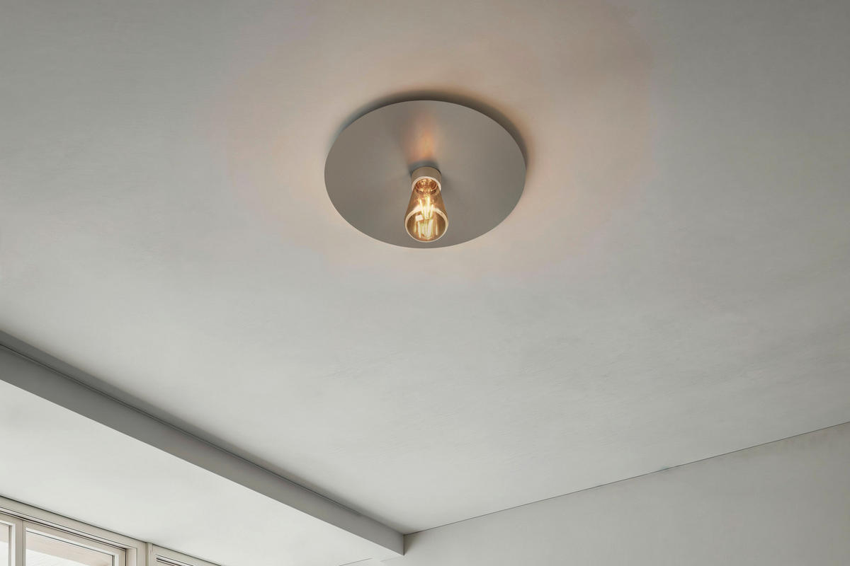 DECKENLEUCHTE Chio 24/6,5 cm   - Taupe, Basics, Metall (24/6,5cm) - BOPP