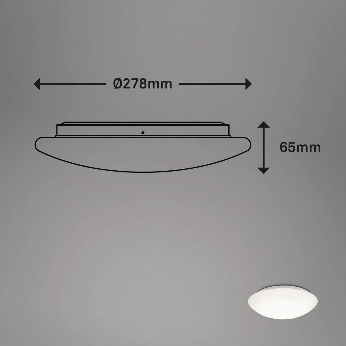 LED-DECKENLEUCHTE Elipso 27,8/6,5 cm   - Weiß, KONVENTIONELL, Kunststoff/Metall (27,8/6,5cm)