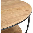 COUCHTISCH Akazie massiv 80/40/80 cm rund Schwarz, Akaziefarben  - Schwarz/Akaziefarben, Design, Holz/Metall (80/40/80cm) - Carryhome