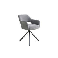 ARMLEHNSTUHL  Sitzfläche 360° drehbar Webstoff  Grau, Schwarz  - Schwarz/Grau, MODERN, Textil/Metall (58/84/61cm) - Schöner Wohnen