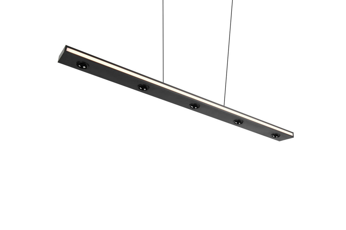 LED-PENDELLEUCHTE 109/9/200 cm    - Weiss/Schwarz, Design, Kunststoff/Metall (109/9/200cm) - Trio Leuchten