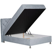 BOXBETT 140/200 cm  in Hellgrau  - Chromfarben/Hellgrau, Design, Kunststoff/Textil (140/200cm) - Boxxx