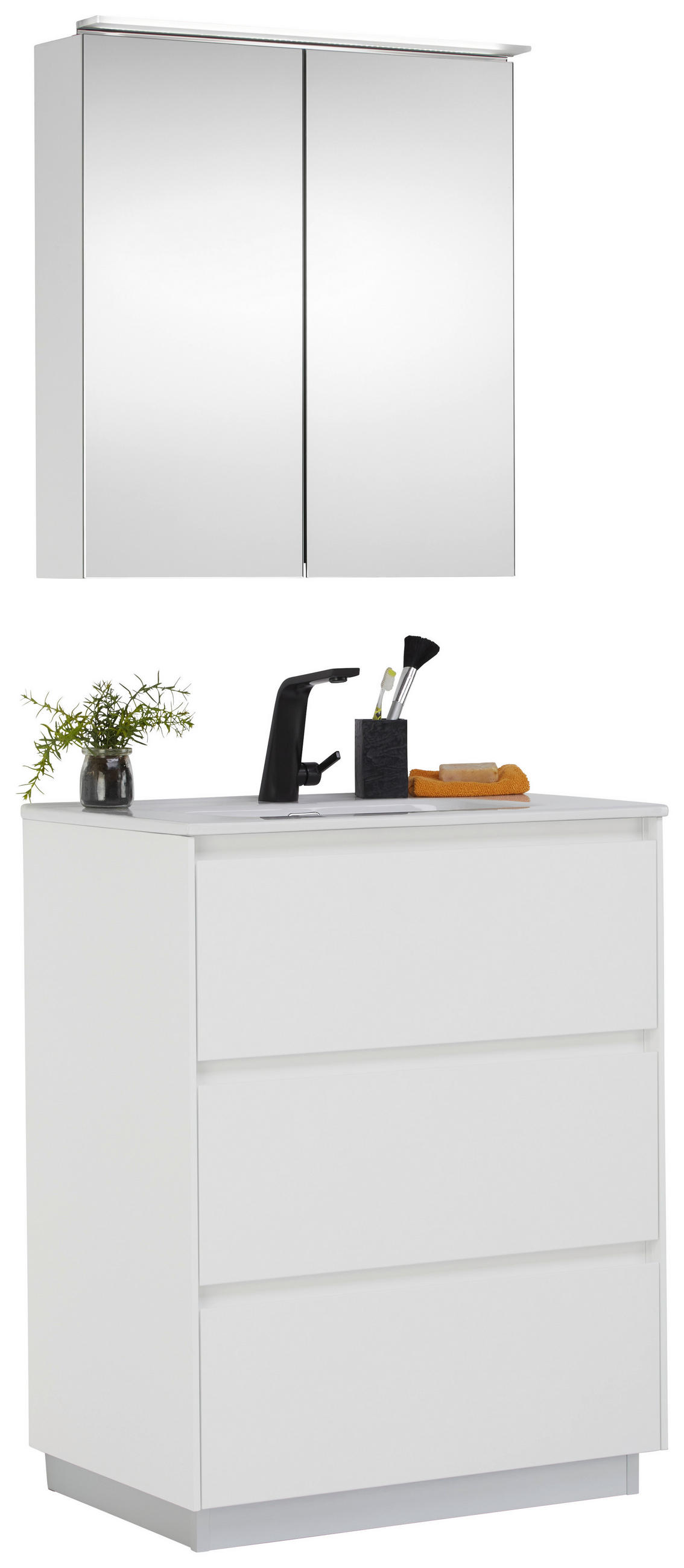 BADEZIMMER in 70 cm - Weiß, KONVENTIONELL, Glas/Keramik (70cm) - Emilio Belluti