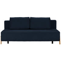 SCHLAFSOFA  mit Stoffauswahl, Liegefunktion, Schlafen auf Sitzhöhe Mikrofaser Dunkelblau  - Naturfarben/Dunkelblau, Design, Holz/Textil (211/88/102cm) - Niels Andersson