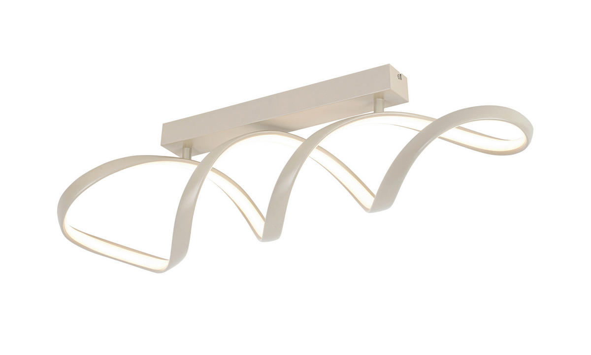 PLAFONIERĂ CU LED - nisipiu, Design, plastic/metal (80/17/23cm) - Novel