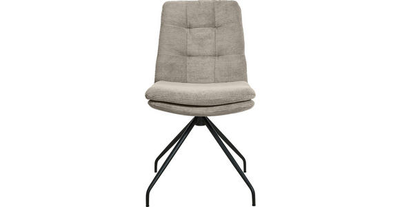 STUHL - Sandfarben/Schwarz, Design, Textil/Metall (49/90/68cm) - Johann Jakob