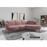 ECKSOFA ZOE E in Chenille Aubergine  309/199 cm  - Aubergine/Schwarz, KONVENTIONELL, Textil/Metall (309/199cm) - Sit & More
