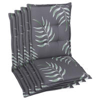 SESSELAUFLAGENSET Blätter  - Anthrazit, Design, Textil (50/7/108cm)