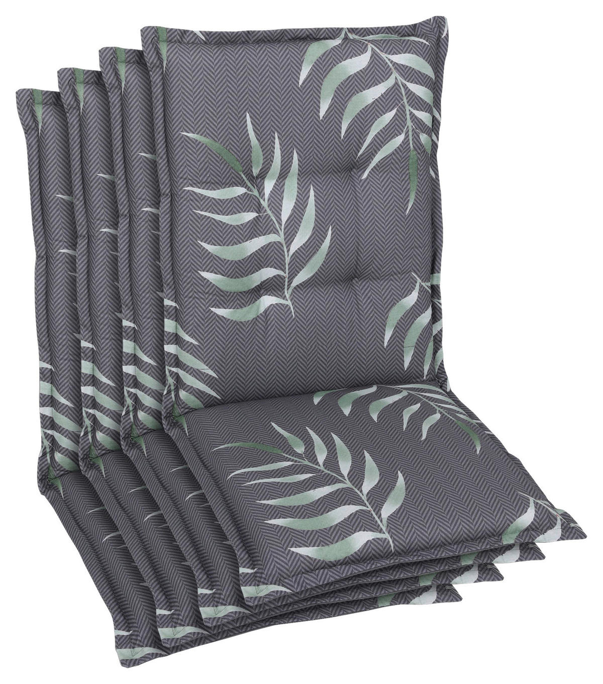 SESSELAUFLAGENSET Blätter  - Anthrazit, Design, Textil (50/7/108cm)