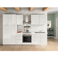 KÜCHENBLOCK 300 cm   in Eukalyptusholzfarben  - Eukalyptusholzfarben/Alufarben, LIFESTYLE, Kunststoff/Metall (300cm) - MID.YOU