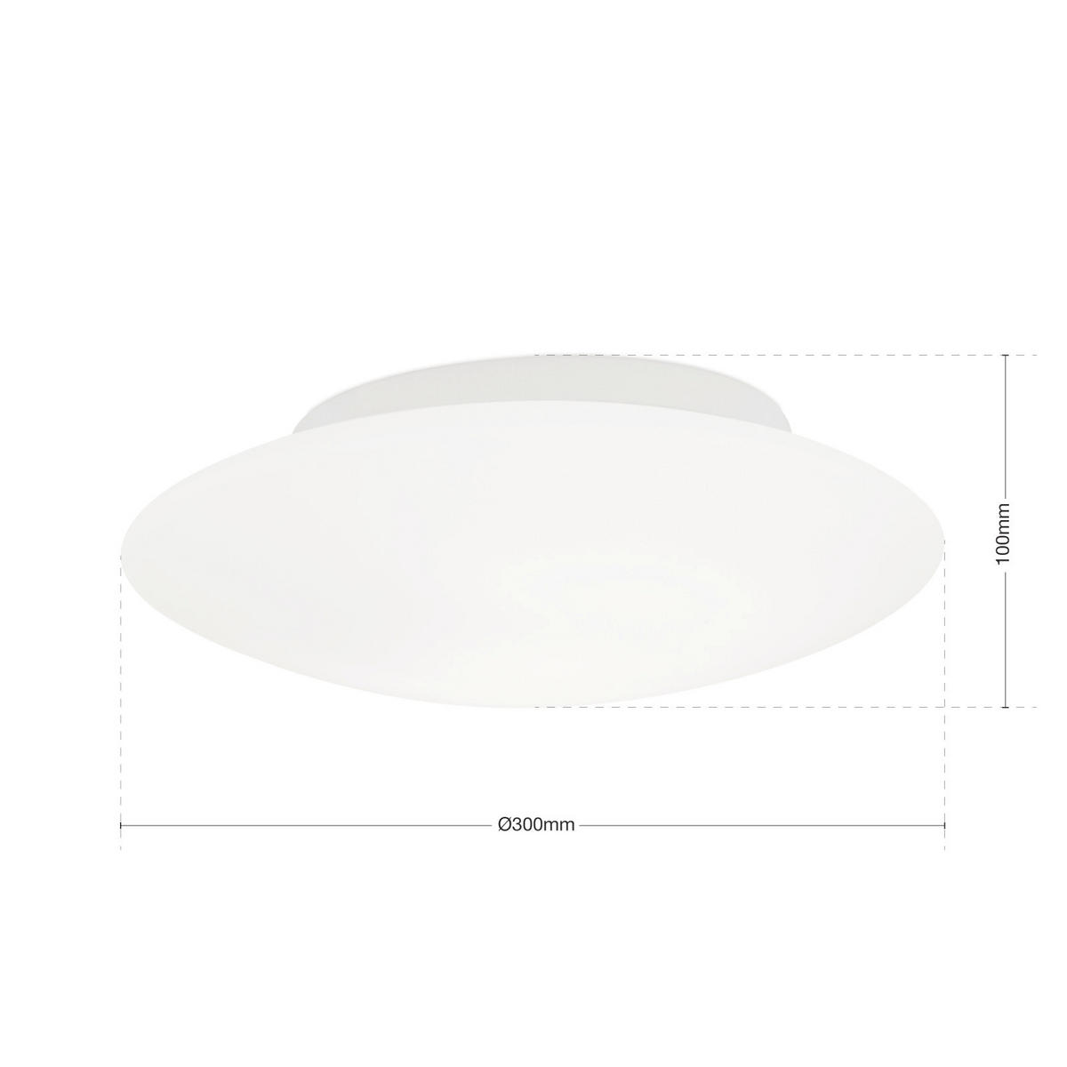 DECKENLEUCHTE Alba 30/10 cm   - Weiß, Basics, Glas/Metall (30/10cm)