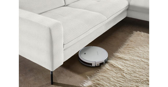 ECKSOFA Beige Cord  - Beige/Schwarz, Design, Textil/Metall (302/178cm) - Carryhome