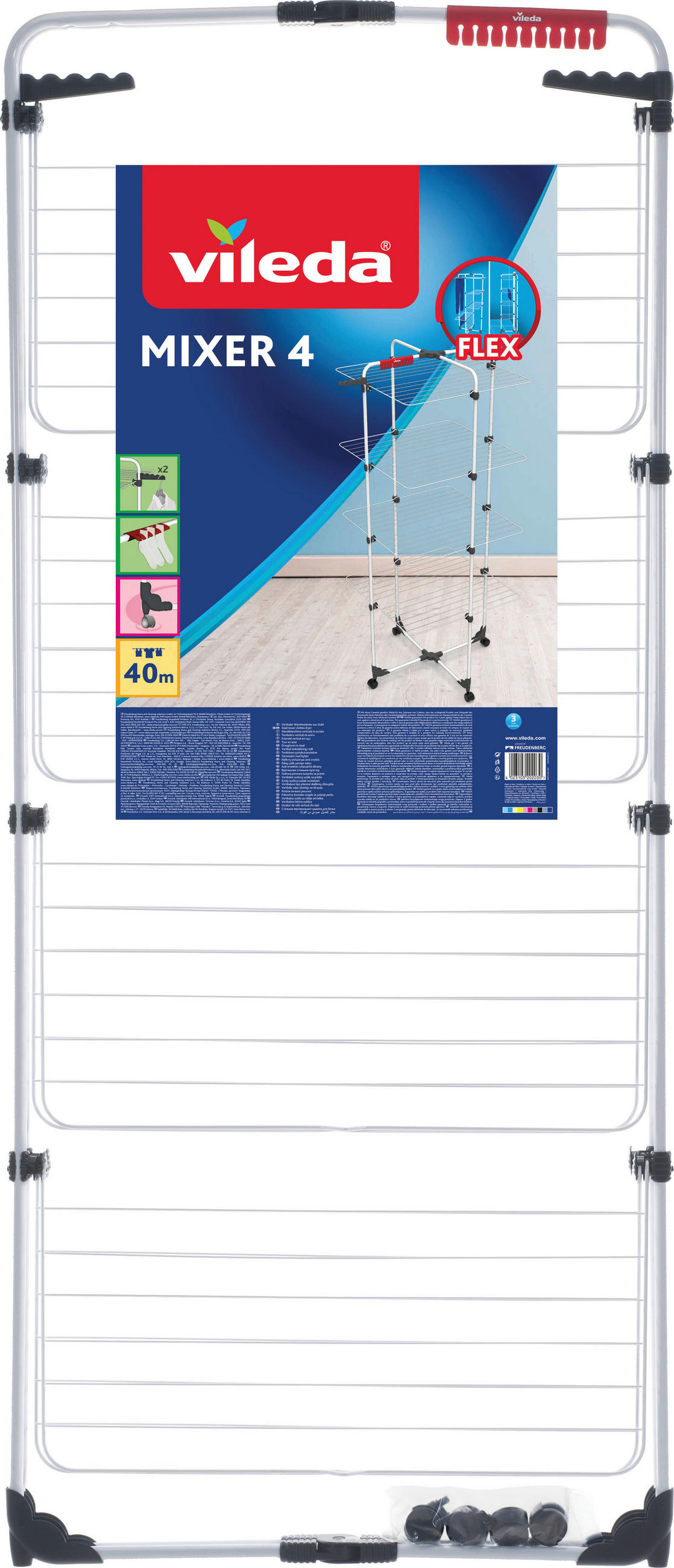 RUHASZÁRÍTÓ TORONY - Basics, fém (5/163,5/71cm) - Vileda