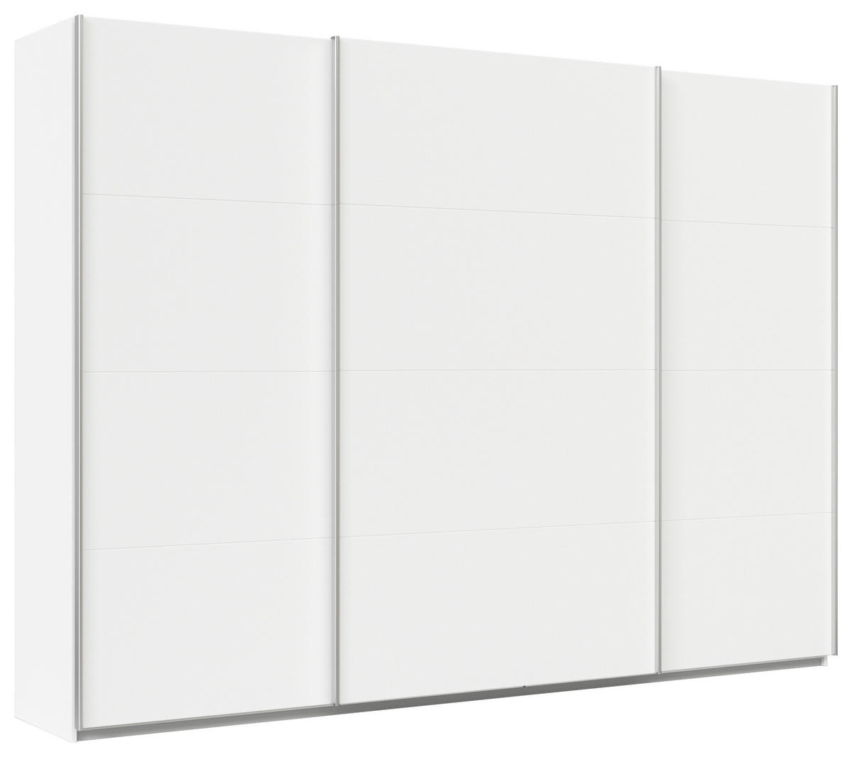 SCHWEBETÜRENSCHRANK in Weiss  - Weiss/Alufarben, Konventionell, Holzwerkstoff/Metall (315/210/62cm) - Xora
