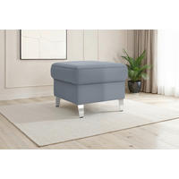 HOCKER ARNGAST E Echtleder Graublau  - Chromfarben/Graublau, Basics, Leder/Metall (58/48/58cm) - Sit & More