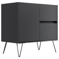 SIDEBOARD Posseik Industrial 79/75,8/42 cm 2 Schublade(n)  - Graphitfarben/Schwarz, Design, Holzwerkstoff/Metall (79/75,8/42cm) - MID.YOU
