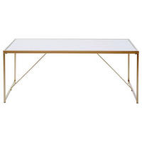 COUCHTISCH in Metall, Holzwerkstoff 120/60/44 cm  - Goldfarben/Weiß, KONVENTIONELL, Holzwerkstoff/Metall (120/60/44cm) - Livetastic