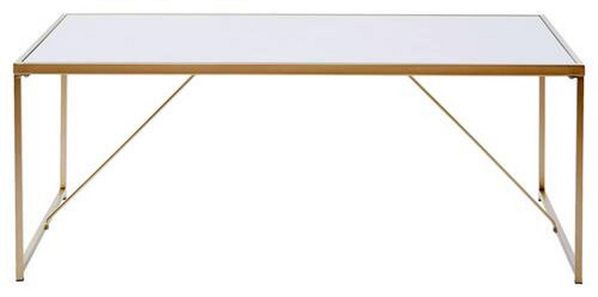 COUCHTISCH in Metall, Holzwerkstoff 120/60/44 cm  - Goldfarben/Weiß, KONVENTIONELL, Holzwerkstoff/Metall (120/60/44cm) - Livetastic