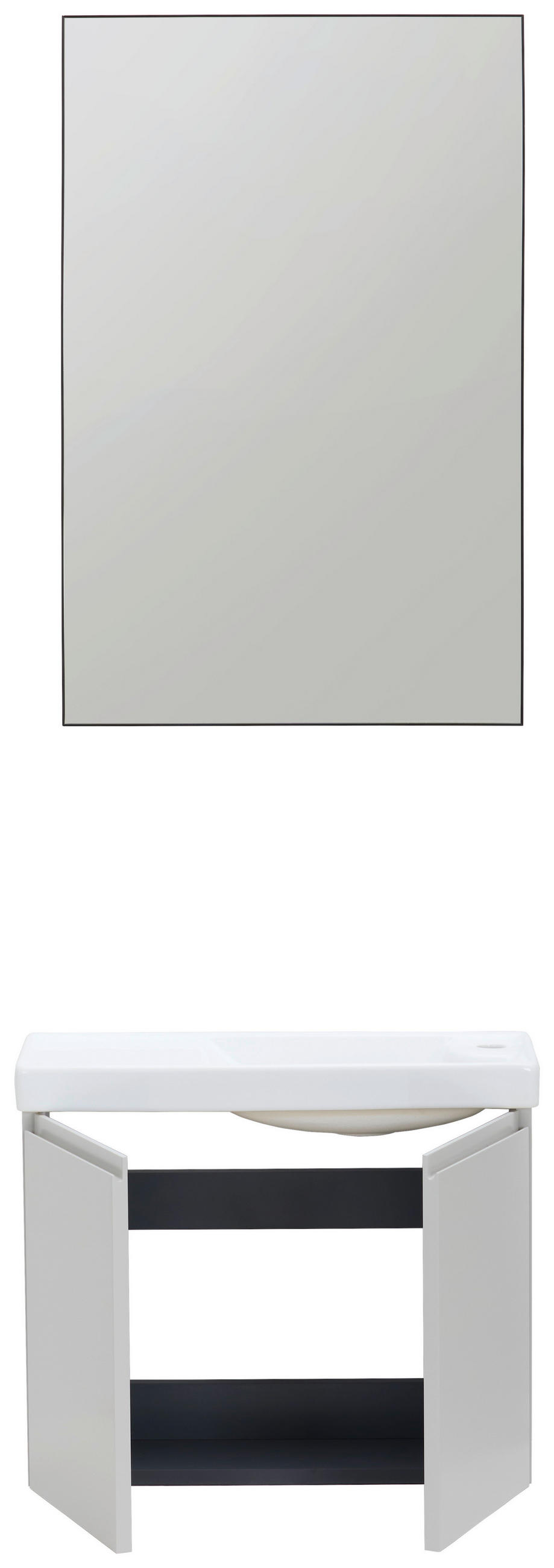 BADEZIMMER 3-teilig  in  - Kaschmir/Weiß Hochglanz, MODERN, Keramik/Holzwerkstoff (60/140/22cm) - MID.YOU