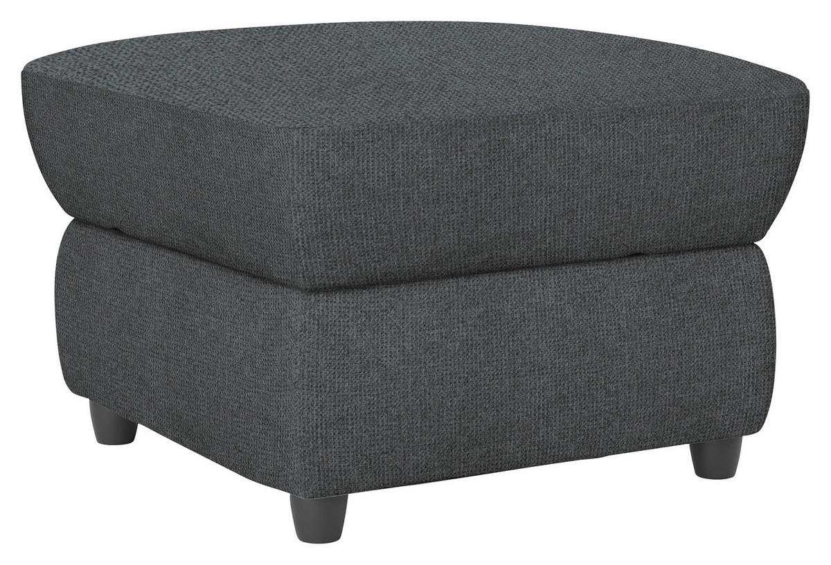 HOCKER in Textil Dunkelgrau  - Dunkelgrau/Schwarz, Konventionell, Kunststoff/Textil (68/45/68cm) - Livetastic