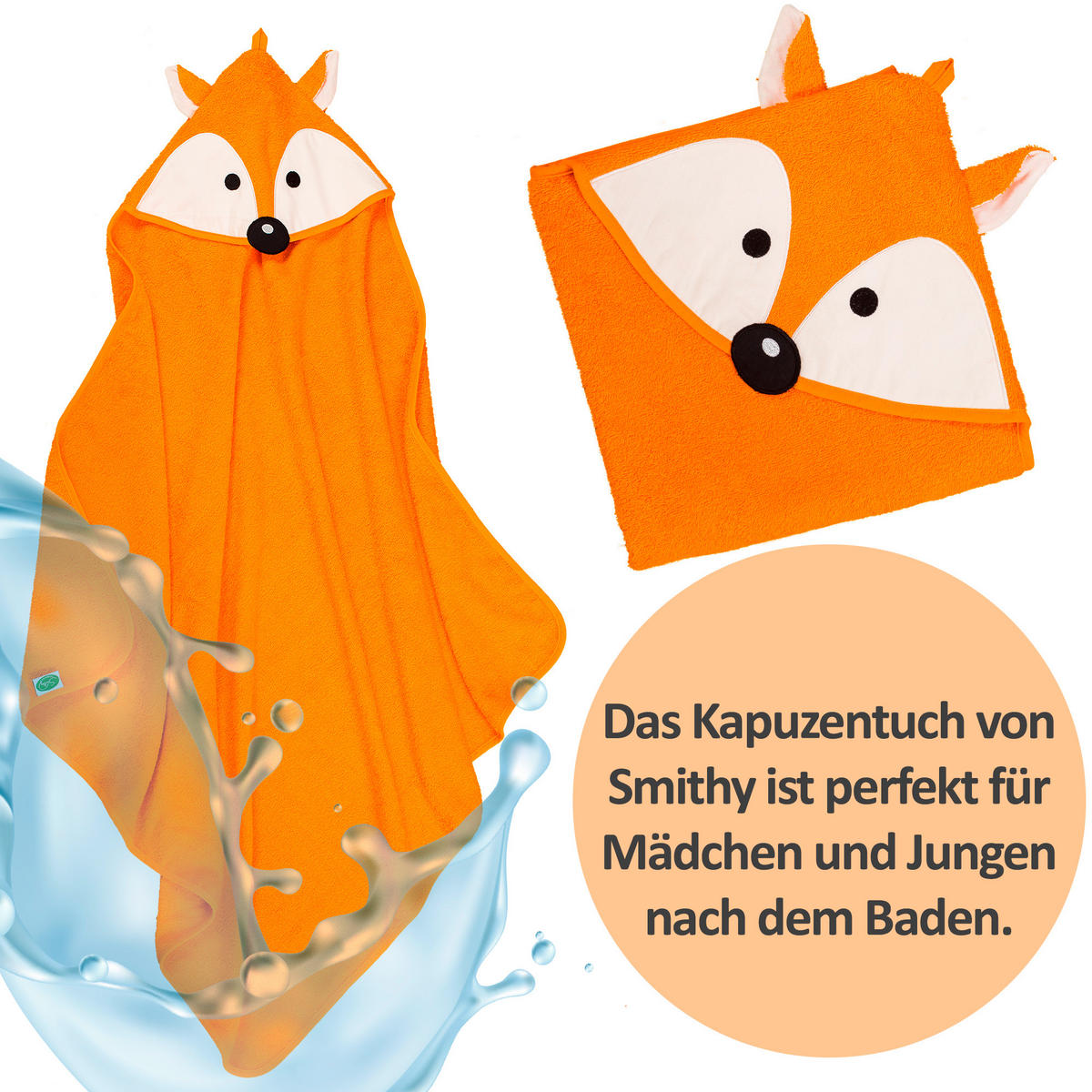 KAPUZENBADETUCH 100/100 cm    - Naturfarben, Basics, Textil (100/100cm)