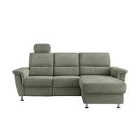 ECKSOFA in Chenille Grün  - Chromfarben/Grün, Modern, Textil/Metall (231/165cm) - Livetastic