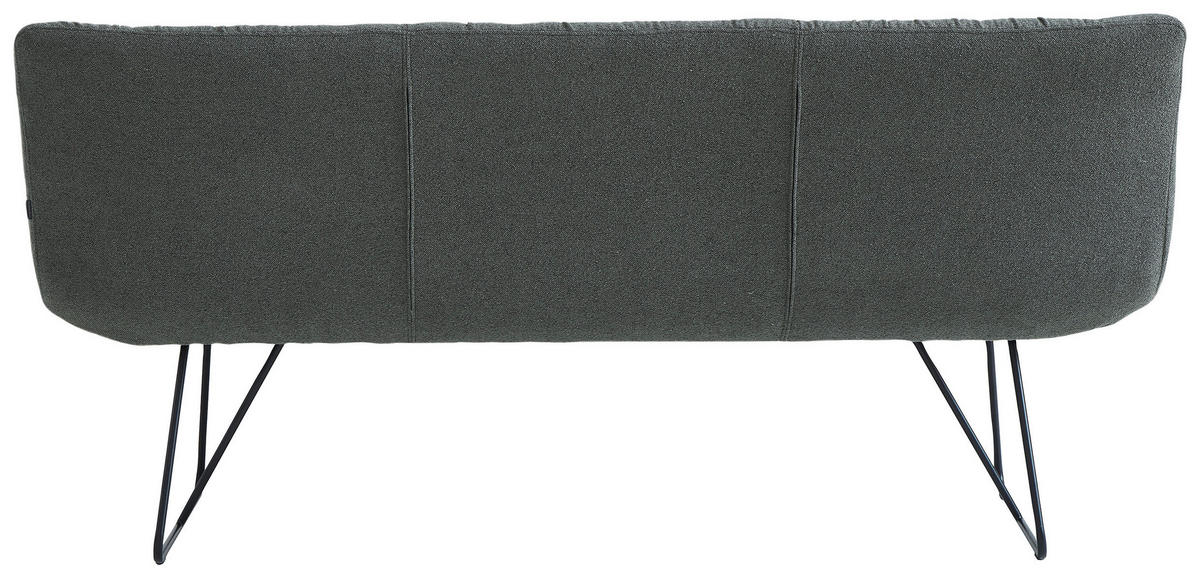 SITZBANK 182/88/66 cm Leinenoptik Grün, Schwarz  - Schwarz/Grün, Design, Textil/Metall (182/88/66cm) - Dieter Knoll