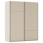 SCHWEBETÜRENSCHRANK 181/223/68 cm 2-türig Champagner  - Chromfarben/Champagner, KONVENTIONELL, Holzwerkstoff/Metall (181/223/68cm) - Novel