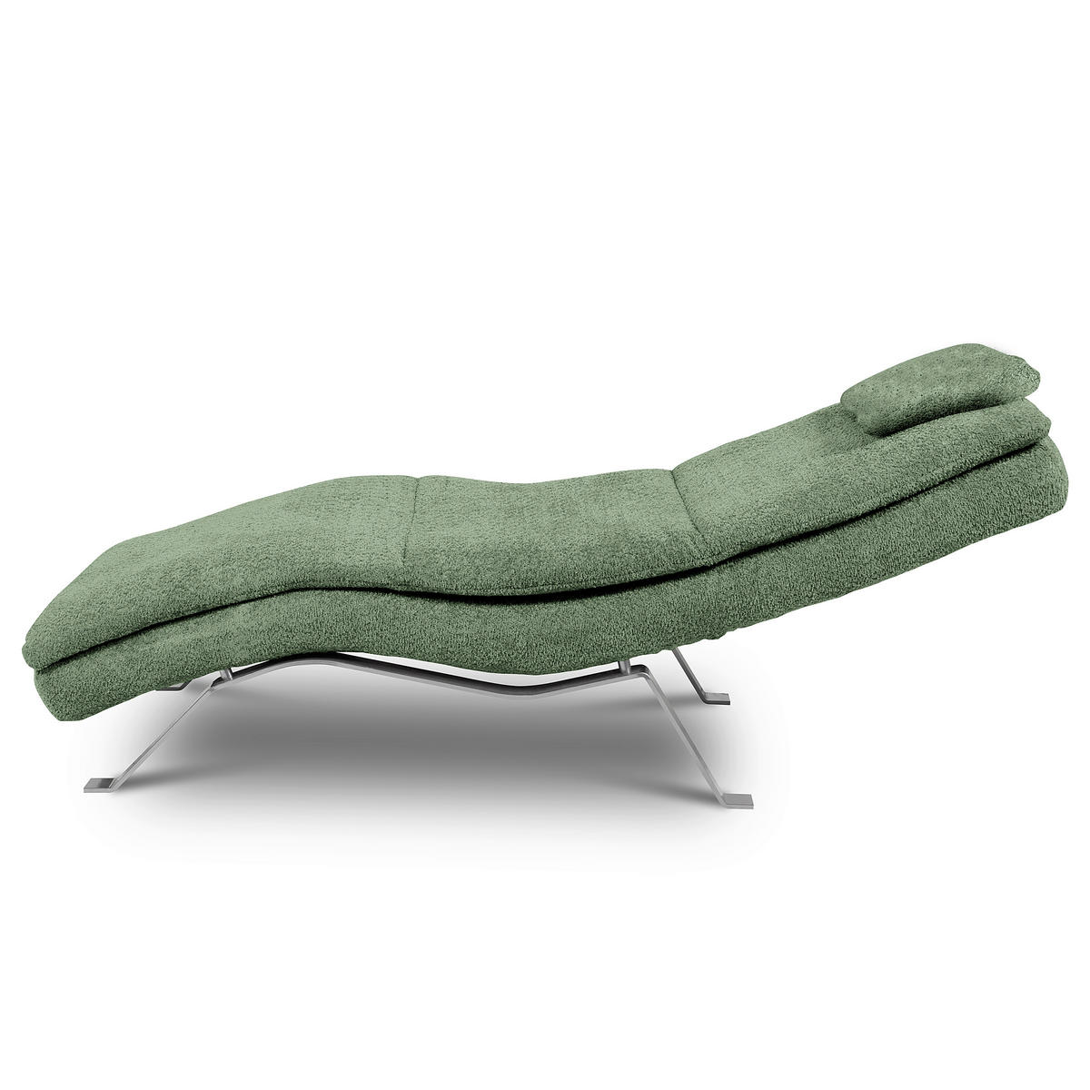 RELAXLIEGE Bouclé Pastellgrün  - Pastellgrün/Silberfarben, Design, Textil/Metall (65/95/171cm) - Celina Home