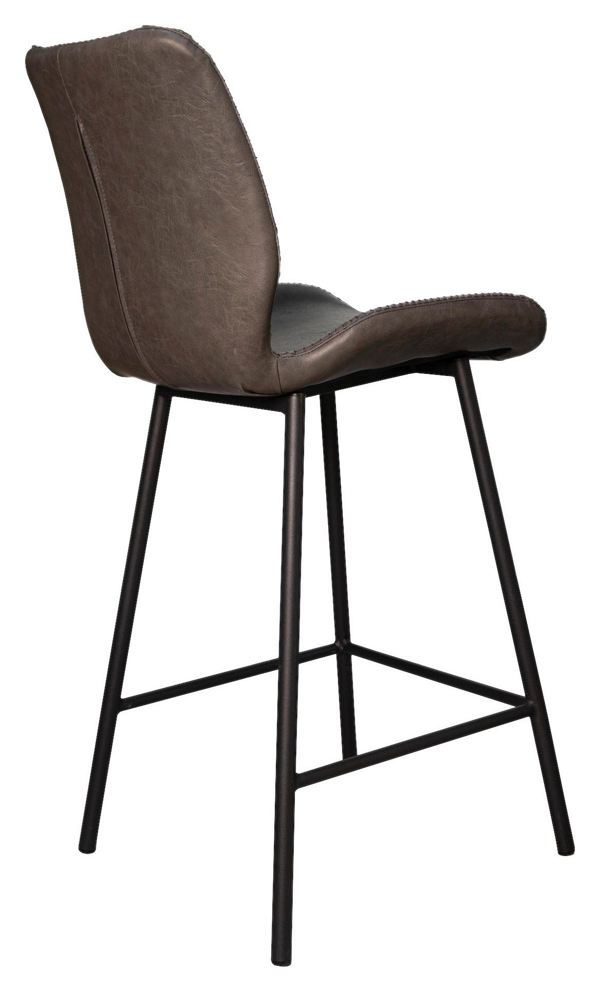 BARHOCKER-SET Lederlook Anthrazit  - Anthrazit/Schwarz, KONVENTIONELL, Kunststoff/Textil (47/99/40cm) - MID.YOU
