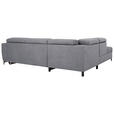 ECKSOFA Dunkelgrau Velours  inkl. Bettkasten, Schlaffunktion, Rücken echt, Kopfteilverstellung, Liegefläche im Originalstoff  - Dunkelgrau/Schwarz, KONVENTIONELL, Textil/Metall (217/255cm) - Carryhome