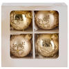CHRISTBAUMKUGEL-SET 6 cm 4-teilig  - Champagner, LIFESTYLE, Glas/Metall (6cm) - X-Mas