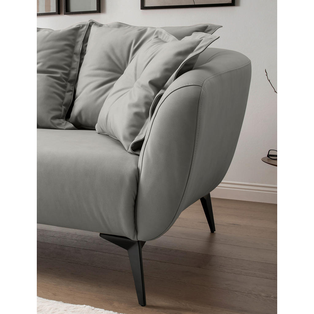 Thumbnail - Livetastic 3-Sitzer-Sofa, Grau, Textil, Füllung: Schaumstoff, 236x94x103 cm, Made in EU, Rücken echt, Armteil links, rec...