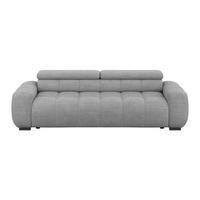 BIGSOFA inkl. mot. Funktion Webstoff Grau  - Schwarz/Grau, Design, Kunststoff/Textil (248/77-97/108cm) - Welnova