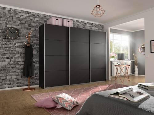 SCHWEBETÜRENSCHRANK in Grau - Alufarben/Grau, Modern, Holzwerkstoff/Metall (271/230/62cm) - Rauch Möbel