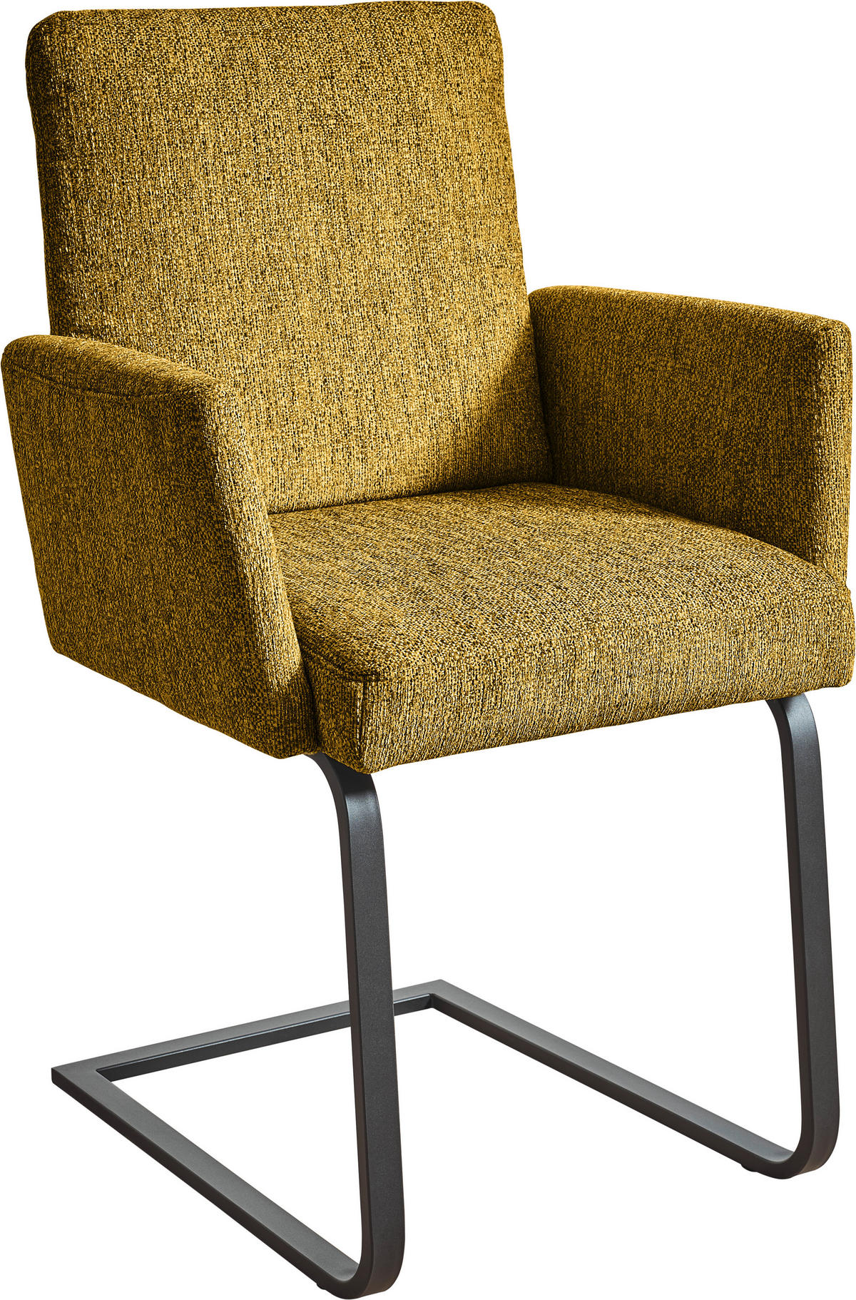 ARMLEHNSTUHL  in Stahl Chenille  - Gelb/Schwarz, Design, Textil/Metall (56/92/60cm) - Dieter Knoll