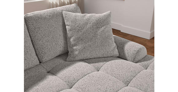 Ecksofa mit Funktion Grau Flachgewebe Zierkissen, Rückenkissen, Bettkasten, Schlaffunktion, Rücken echt, Liegefläche im Originalstoff  - Schwarz/Grau, KONVENTIONELL, Kunststoff/Textil (277/190cm) - Carryhome