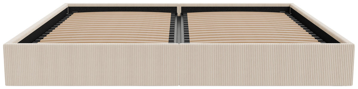 POLSTERBETT 240/200 cm,  in Creme, Lattenrost, Bettkasten,  - Creme/Schwarz, Design, Holz/Textil (240/200cm) - Boxxx