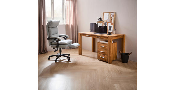 SCHREIBTISCH 140/70/76 cm  in Wildeiche  - Wildeiche/Alufarben, Basics, Holz/Kunststoff (140/70/76cm) - Linea Natura