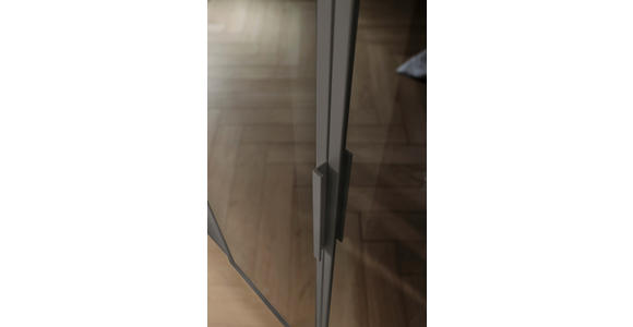 DREHTÜRENSCHRANK in Graphitfarben, Grau - Graphitfarben/Grau, Trend, Glas/Holzwerkstoff (201/223/60cm) - Novel