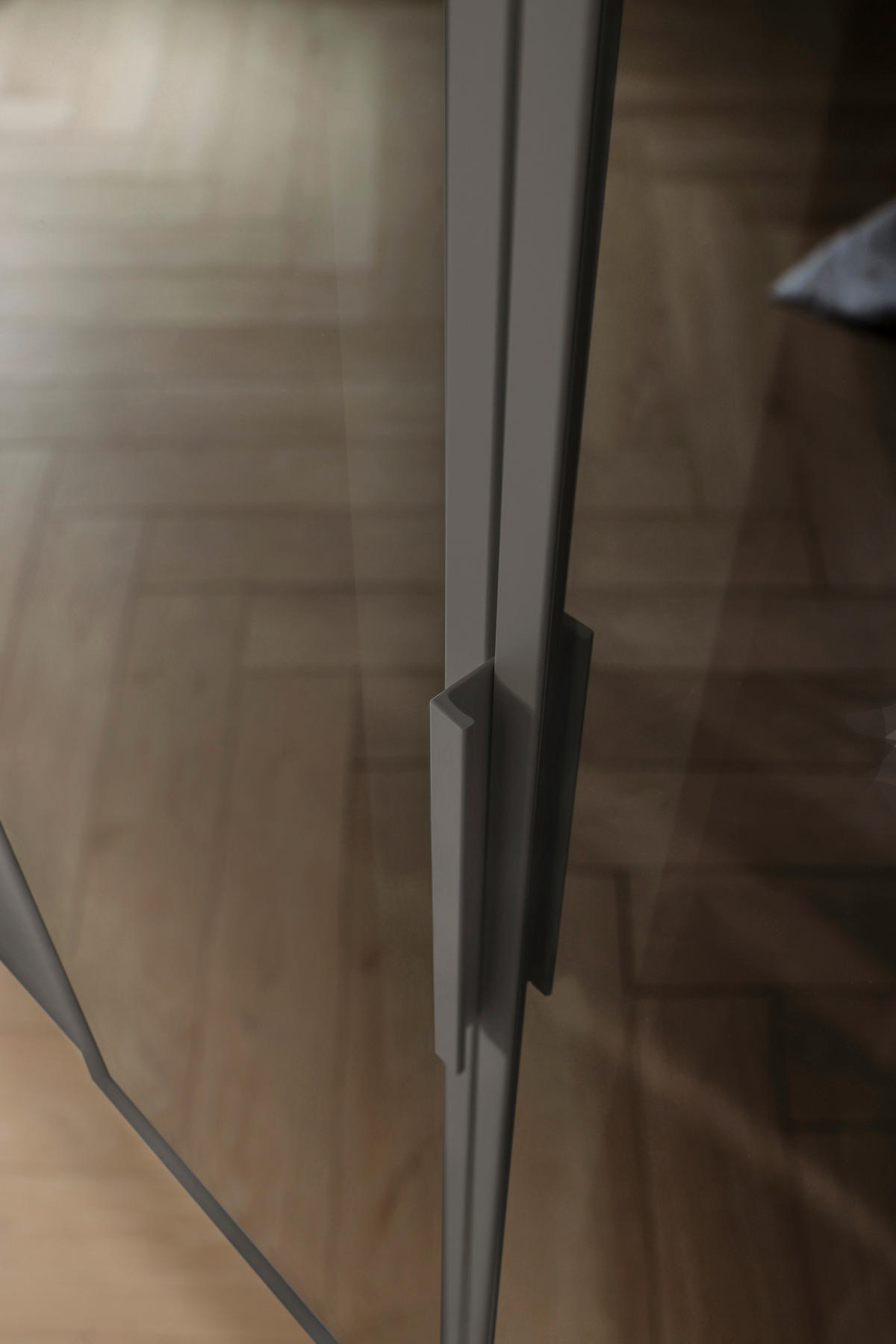 DREHTÜRENSCHRANK in Graphitfarben, Grau  - Graphitfarben/Grau, Trend, Glas/Holzwerkstoff (151/235/60cm) - Novel