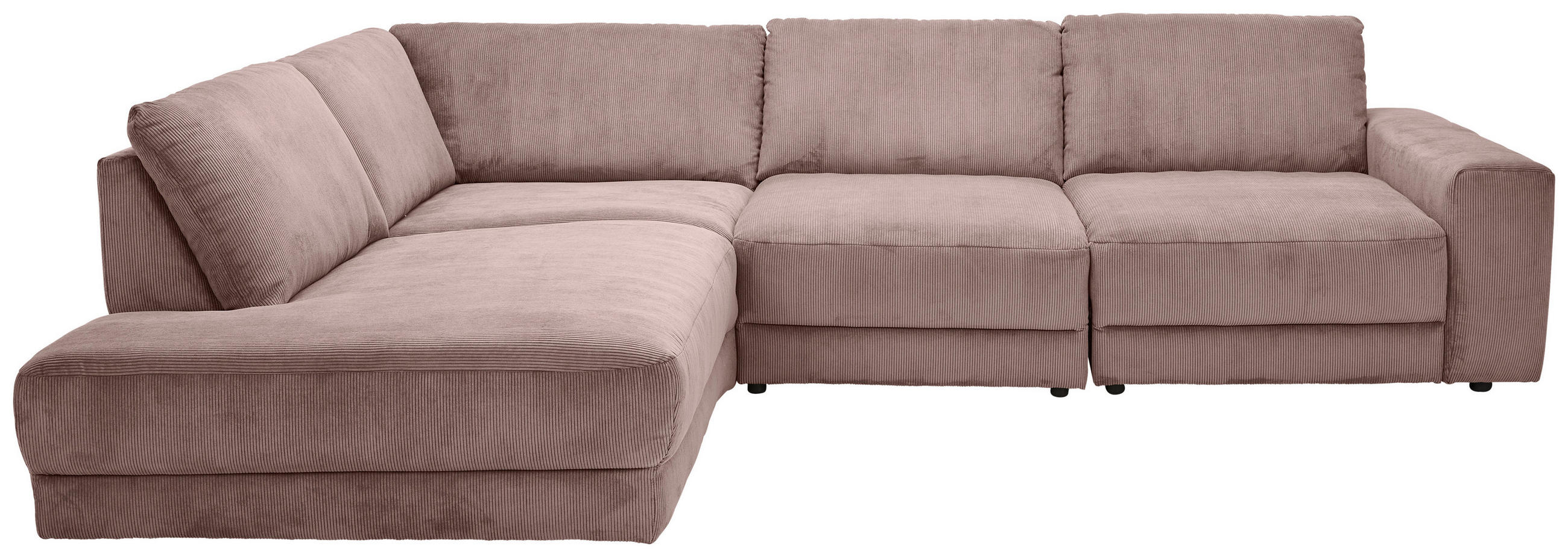 ECKSOFA Niels Andersson Altrosa Feincord  - Schwarz/Altrosa, Design, Kunststoff/Textil (242/316cm) - Niels Andersson