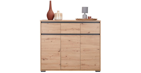 KOMMODE 120/103/48 cm  - Eichefarben/Anthrazit, Design, Holzwerkstoff/Kunststoff (120/103/48cm) - Carryhome