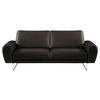2-SITZER-SOFA Echtleder Chromfarben, Schwarz  - Chromfarben/Schwarz, Design, Leder/Metall (177/85/92cm) - Livetastic