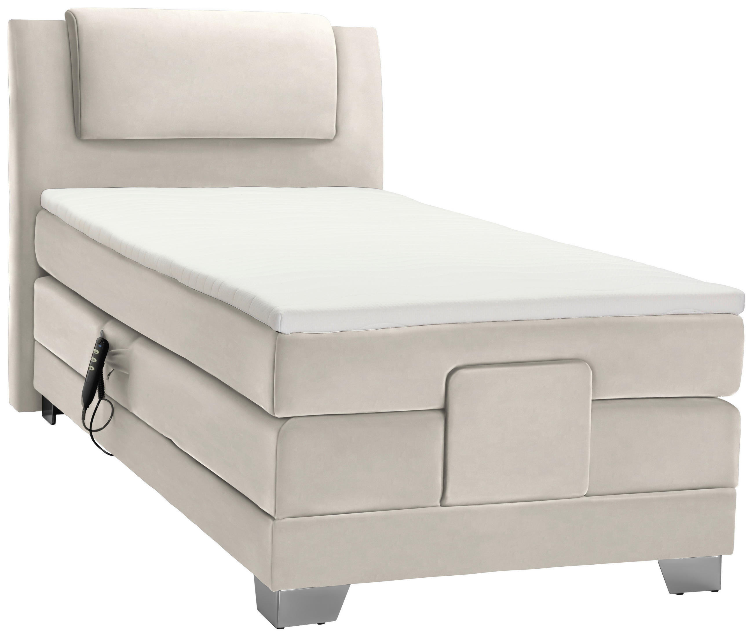 BOXSPRINGBETT 100/200 cm  in Creme  - Silberfarben/Creme, Konventionell, Kunststoff/Textil (100/200cm) - Esposa