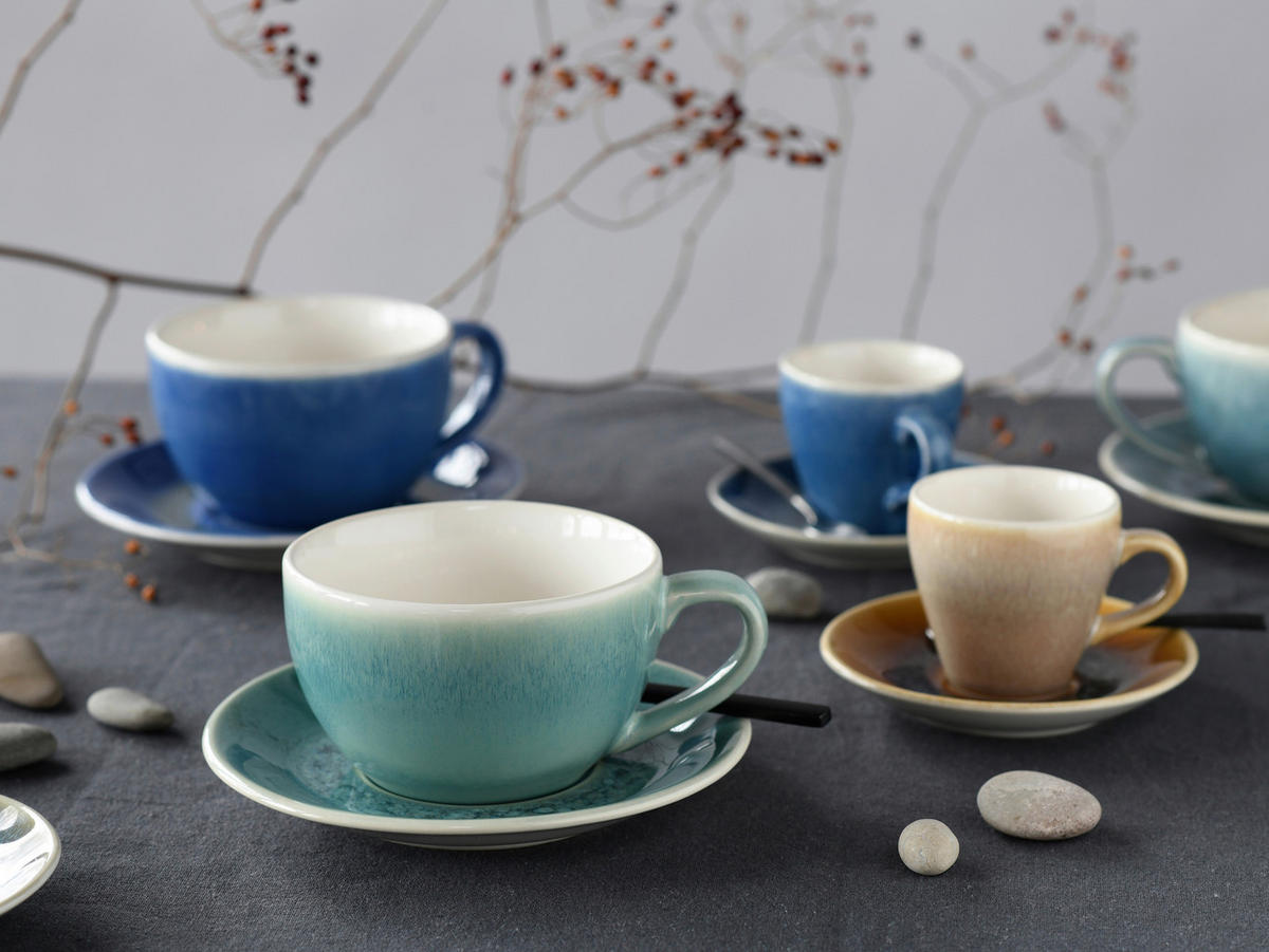 CAPPUCCINOTASSE MIT UNTERTASSE Caldera Mix    - Multicolor, Basics, Keramik - Creatable