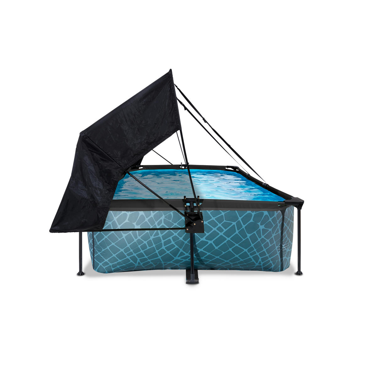 POOL-SET 220/150/65 cm  - Grau, KONVENTIONELL, Kunststoff (220/150/65cm) - EXIT Toys